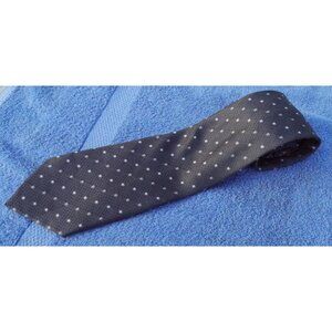 Harrods Knightsbridge Elegant Grey  White Mens 100% Silk Woven Neck Tie Handmade